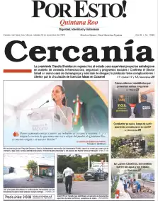 portada edición impresa Cancún 29/11/2025