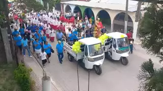 Decenas de feligreses de Jonuta, Tabasco, visitaron Palizada, Campeche, para honrar a San Joaquín
