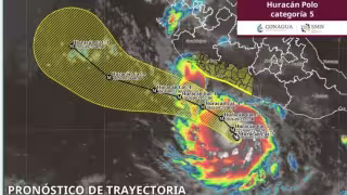A las 6:00 horas de este martes el SMN reporta que el Huracán Polo ya es categoría 5