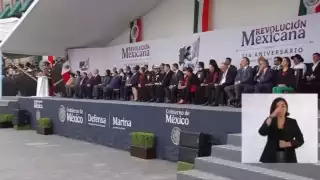 Titular de Sedena,previo al inicio del desfile por el 114 Aniversario del inicio de la Revolución Mexicana