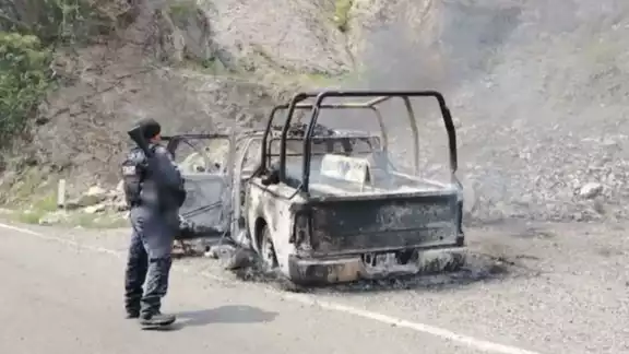 El pasado 2 de junio 5 policías estatales fueron asesinados y su unidad quemada durante una emboscada de un grupo criminal en Frontera Comalapa