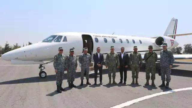 Los titulares de la Defensa, Riucardo Trevilla y de Seguridad y Protección Ciudadana, Omar García Harfuch, llegaron a Guanajuato para revisar la Estrategia de Seguridad