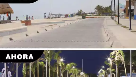 Esta etapa se concentró en la repavimentación e inserción de palmeras y luminarias Esta etapa se concentró en la repavimentación e inserción de palmeras y luminarias