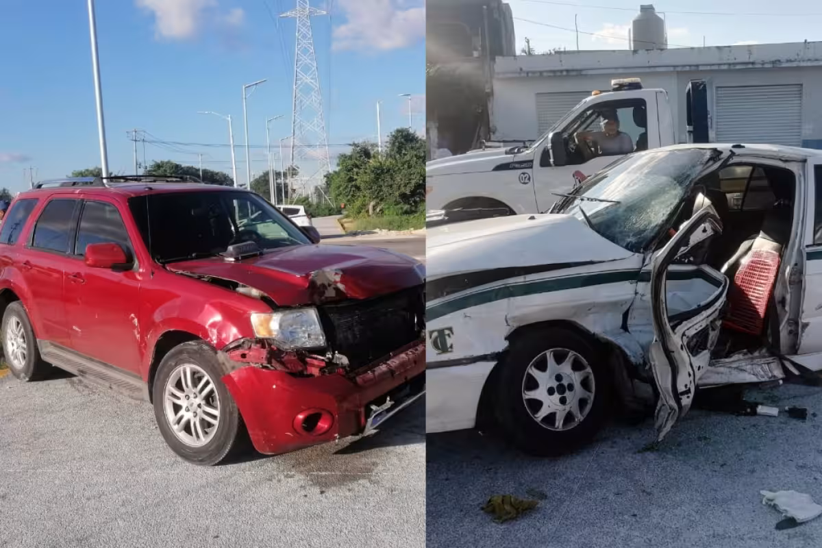 Choque entre camioneta y taxi deja dos lesionados en la Región 233 de ...
