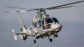 El Helicóptero Panther de la Semar participó en el simulacro de desastre causado por un huracán en Playa del Carmen