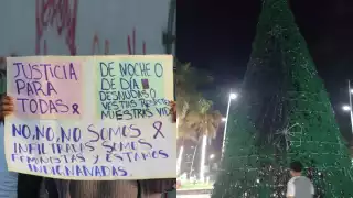 El Congreso de Q.Roo indicó que investigarán la quema del árbol; feministas reclaman que dan más importancia a un adorno que a los derechos de la mujer