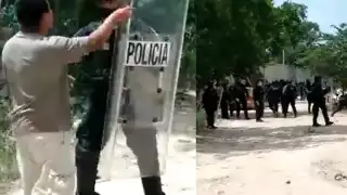 La zona de desalojo se ubica en la Prolongación Avenida Satélite en Tulum; un poblador se enfrentó a los policías para buscar a sus hijas