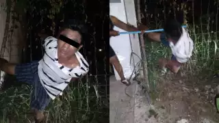 Los vecinos, con palos de escoba en mano, alcanzaron al hombre, quien huía luego de entrar a robar a una casa en Cozumel