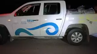 Hasta ahora, la camioneta de la SESA Quintana Roo se mantiene bajo resguardo de la Sedena tras hallar droga en la parte de la batea