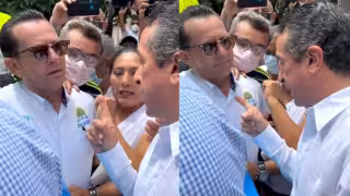 Tras ser abordado por maestros del Colegio de Bachilleres de Chetumal, Caros Joaquín, Gobernador de Quintana Roo, prefirió huir que atenderlos