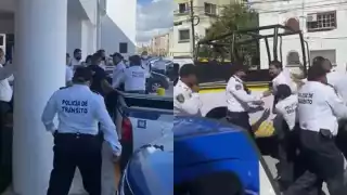El video muestra el uso excesivo de la fuerza pública para someter a dos personas en Cancún