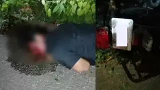 El motociclista fue trasladado de urgencia a un hospital en Bacalar tras derrapar su motocicleta en vía corta de Chetumal a Mérida