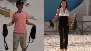 El tiktoker aprovechó su viaje a Cancún par recrear esta escena de la telenovela 'Teresa', cuando la protagonista admira la belleza del Mar Caribe