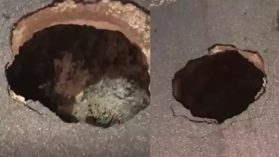 El socavón en la avenida Acanceh tiene aproximadamente un metro de profundidad y vecinos temen que se haga más grande