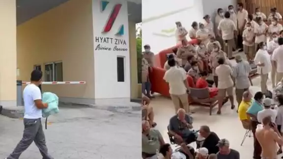 El turista contó cómo se protegió dentro con otras dos personas tras escuchar los balazos en el Hyatt Ziva de Puerto Morelos