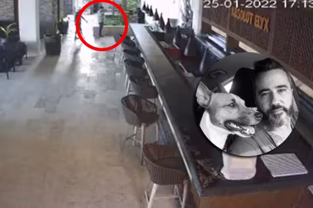 Federico Mazzoni recibió a dos personas que lo esperaban dentro de las instalaciones de Mamita's Beach Club en la Riviera Maya