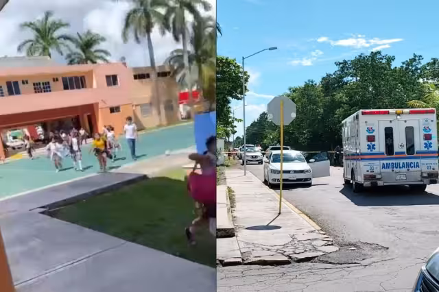 Estudiantes, docentes y padres de familia ingresaron de nuevo a la escuela Partenón de Cozumel cuando los sicarios accionaron sus armas de fuego frente al plantel, para asesinar a un hombre