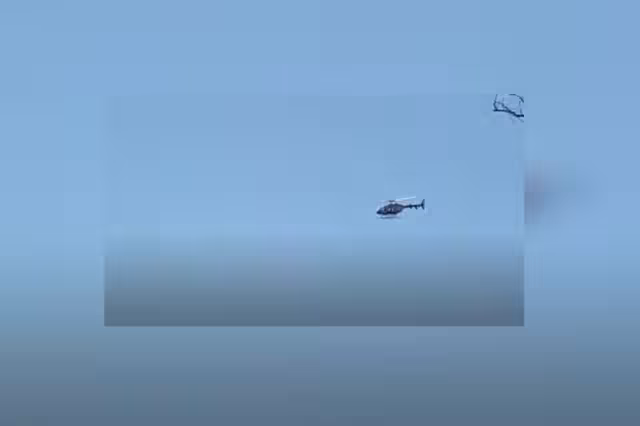 El helicóptero Águila I  voló sobre el recinto