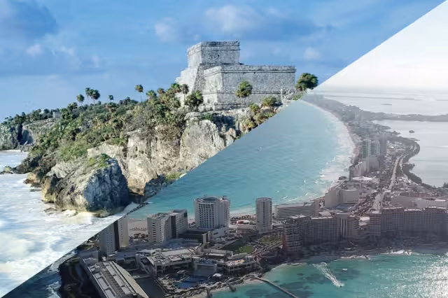 Cancún y Tulum están separados por Puerto Morelos y Playa del Carmen, que forman parte de la Riviera Maya de Quintana Roo
