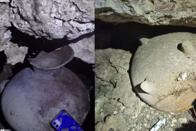 Las vasijas fueron encontradas en buen estado, y fueron llevadas al Centro del INAH en Chetumal