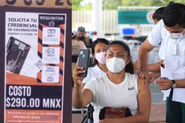En redes sociales, una internauta denunció la aparición de una llamada 'credencial de vacunación COVID' en Playa del Carmen
