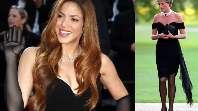 Shakira llegó a la alfombra roja del Festival de Cannes con un vestido negro entallado, que denotaba su figura