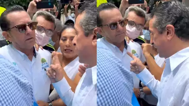 Tras ser abordado por maestros del Colegio de Bachilleres de Chetumal, Caros Joaquín, Gobernador de Quintana Roo, prefirió huir que atenderlos