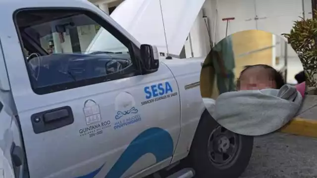 El pequeño es trasladado hasta Cancún para recibir atención médica luego de haber sufrido una caída en un hospital de Chetumal