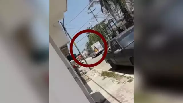 El círculo señala el lugar de la balacera en Alfredo V. BONFIL