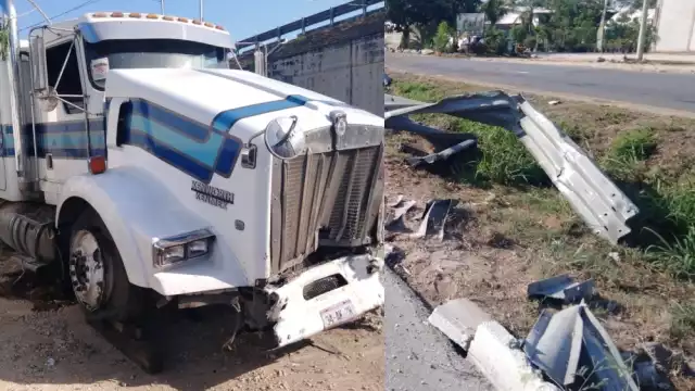 El tráiler fue removido del Anillo Periférico de Mérida tras el accidente, para evitar embotellamiento en la zona