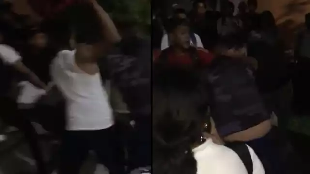 En el video que circula en redes sociales se ve cómo los estudiantes iniciaron a darse golpes en el Parque Hábitat 2 de Chetumal