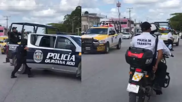 Policía Quintana Roo y de Tránsito participaron en la búsqueda del agresor de un oficial en Cancún