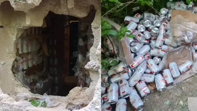 Los delincuentes abrieron un hoyanco en una de las paredes del establecimiento para sustraer cerveza en Cozume