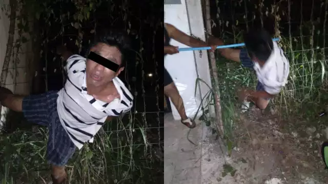 Los vecinos, con palos de escoba en mano, alcanzaron al hombre, quien huía luego de entrar a robar a una casa en Cozumel
