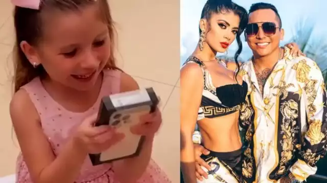 Kimberly Flores reveló por qué ella y Edwin Luna le compraron un teléfono de 25 mil pesos a su pequeña de cuatro años