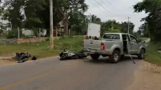 Motociclista pierde parte de la mano al accidentarse en Tizimín