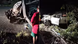 Fuerte accidente en la carretera federal 307 deja dos automóviles en pérdida total