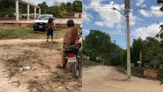 Pobladores de Cancepchén, Felipe Carrillo Puerto retienen vehículo de CFE por poste dañado