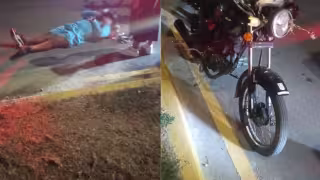 Motociclista resultó lesionado tras derrapar en la avenida 115 de Playa del Carmen