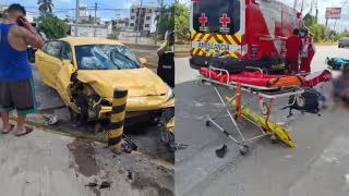 Fuerte accidente dejó dos personas gravemente lesionadas en la Av. Huayacán de Cancún