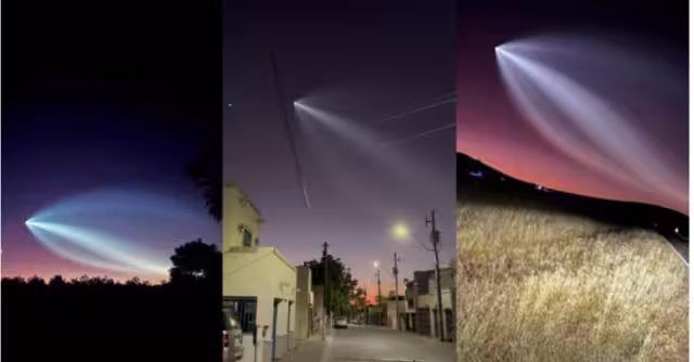 El cohete Falcon 9, del ahora dueño de Twitter, Elon Musk, se pudo apreciar sobre los cielos de Zacatecas y Sinaloa