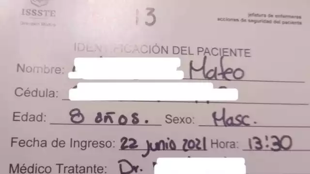 Con pocas posibilidades de recuperarse, Mateo fue ingresado de urgencia