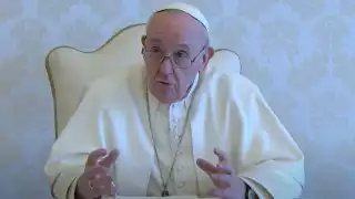 Papa Francisco durante su mensaje en video
