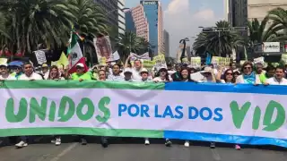 Grupos antiaborto marcharon del Monumento a la Revolución hasta la Suprema Corte de Justicia de la Nación en la Ciudad de México