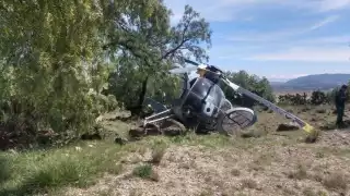 Helicóptero siniestrado en Hidalgo