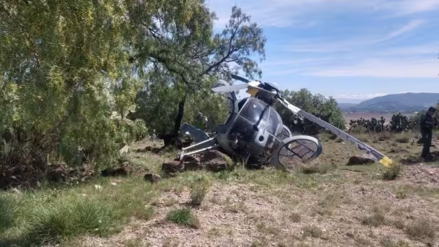 Helicóptero siniestrado en Hidalgo