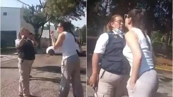 Usuarios de redes sociales exhibieron mediante un video a una mujer que golpea y escupe a una guardia de seguridad en Metepec Usuarios de redes sociales exhibieron mediante un video a una mujer que golpea y escupe a una guardia de seguridad en Metepec
