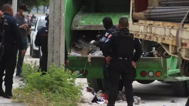 El camión recolector de basura donde se halló la droga en Cancún fue revisado para verificar que no existiesen más sustancias ilícitas en su interior