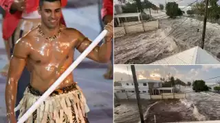 Pita Taufatofua publicó en Instagram que está tratando de localizar a su padre, tras la erupción del volcán de Toga
