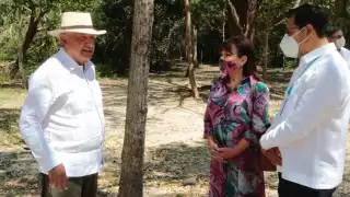 Así fue la visita de AMLO a la zona arqueológica de Edzná: VIDEO